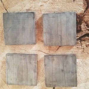 Handmade Accents - Handmade Set of Four Wooden Geometric Coasters Handmade Accents - Handmade Set of Four Wooden Geometric Coasters